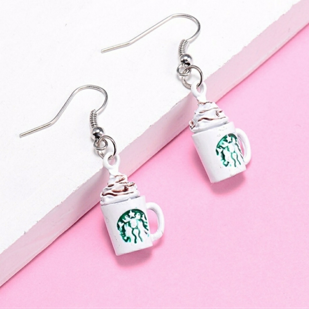New Starbucks Frappuccino Dangle Earrings - Picture 1 of 6